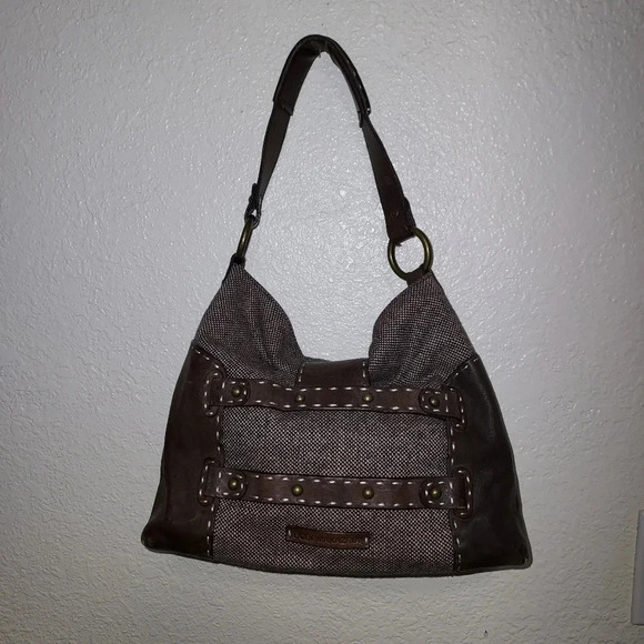 bcbgmaxazria Leather and tweed shoulder bag - Picture 2 of 16
